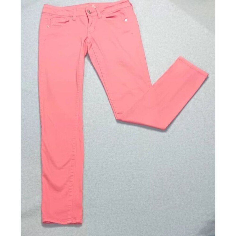 American Eagle Low Rise Skinny Jeans 2 Pastel Pink Stretch Barbiecore Preppy